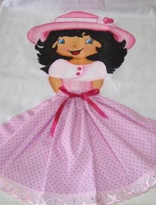 Pano de prato bonequinha